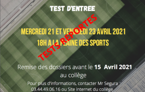 TESTS D'ENTREE REPORTES