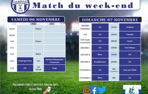Matchs du samedi 6 et dimanche 7 novembre 2021