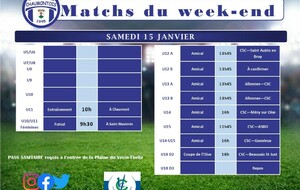 Matchs du samedi 15 janvier 2022