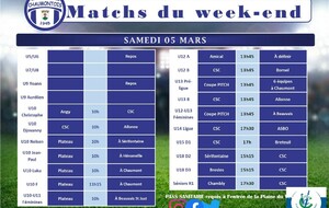 Matchs du samedi 5 mars 2022