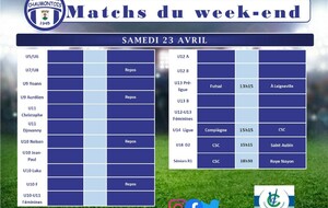 Matchs du samedi 23 avril 2022